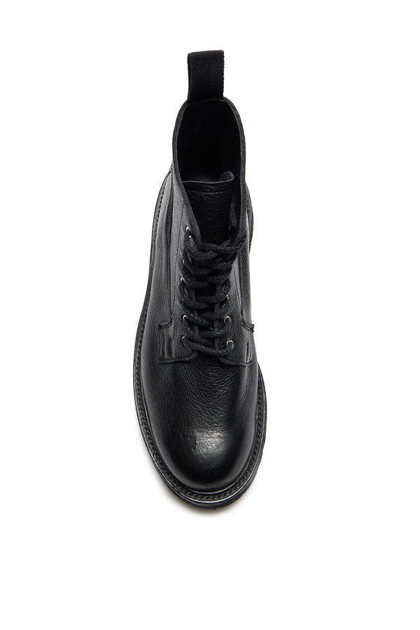 Gabriela Hearst Camilla Derby Boot In Black Textured Leather