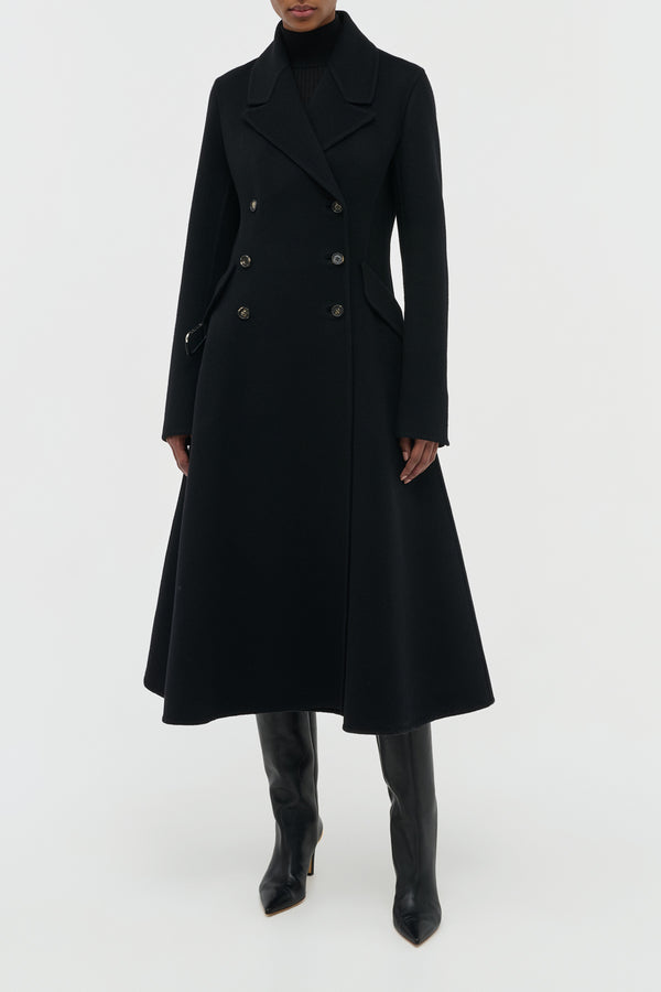 Gabriela Hearst Cantwell Coat In Black Double-Face Recycled Cashmere