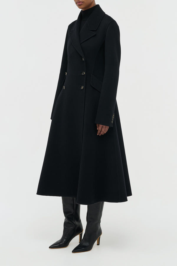 Gabriela Hearst Cantwell Coat In Black Double-Face Recycled Cashmere