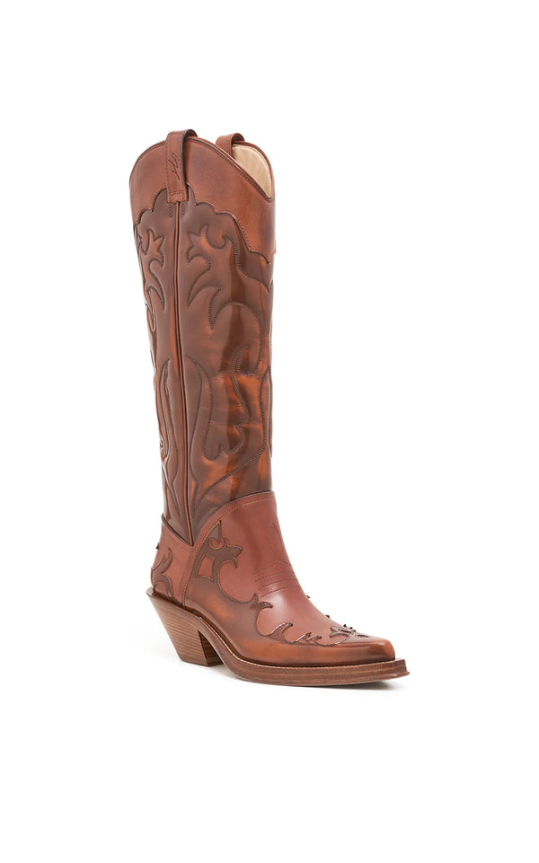 Gabriela Hearst Capitana Cowboy Boot In Cognac Leather