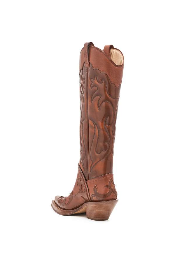 Gabriela Hearst Capitana Cowboy Boot In Cognac Leather