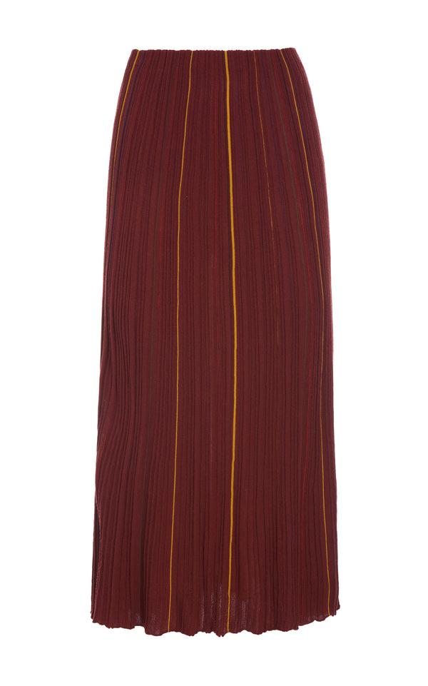 gabriela hearst Celeano Pinstripe Knit Midi Skirt Burnt Sienna Merino Wool gabriela hearst Celeano Pinstripe Knit Midi Skirt Burnt Sienna Merino Wool