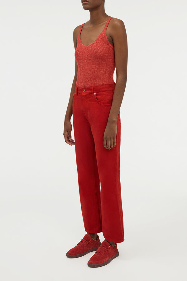 Gabriela Hearst Cinxia Knit Tank Top In Antelope Orange Cashmere Silk With Hemp