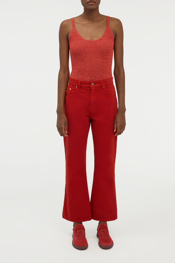 Gabriela Hearst Cinxia Knit Tank Top In Antelope Orange Cashmere Silk With Hemp