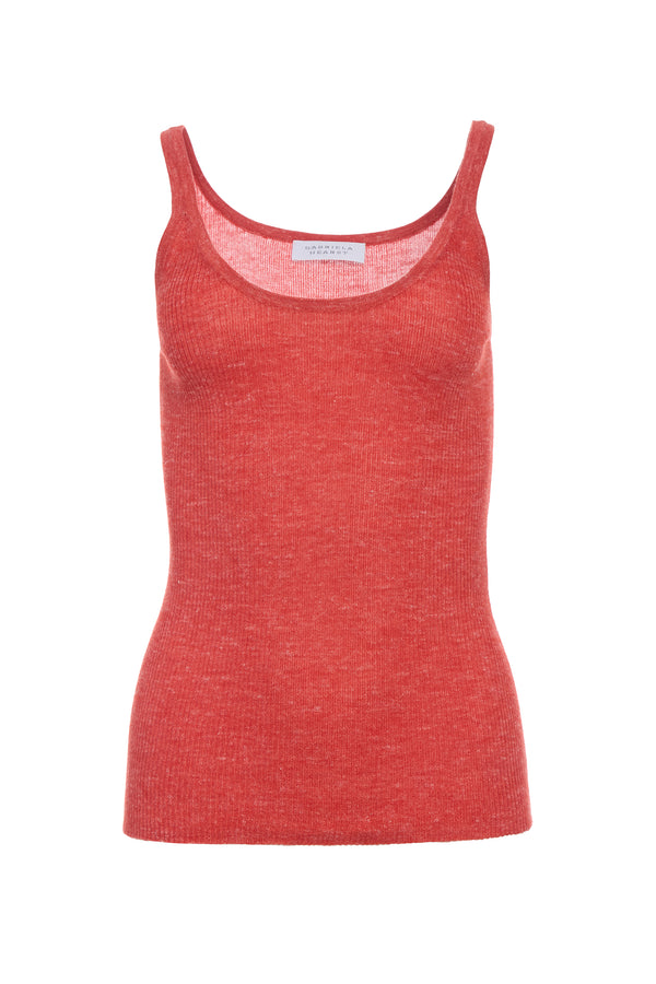 gabriela hearst Cinxia Knit Tank Top in Antelope Orange Cashmere Silk with Hemp