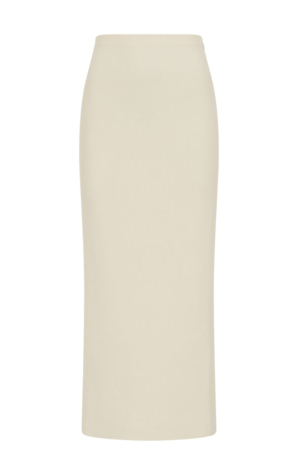 gabriela hearst Circe Knit Maxi Skirt in Ivory Merino Wool Cashmere
