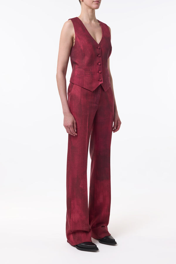 Gabriela Hearst Coleridge Vest In Bordeaux Virgin Wool