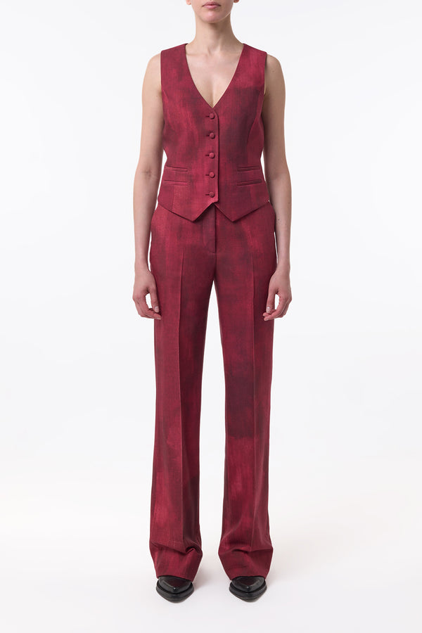 Gabriela Hearst Coleridge Vest In Bordeaux Virgin Wool