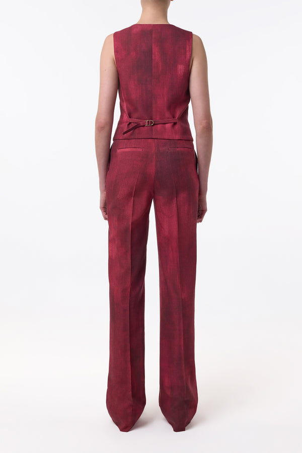Gabriela Hearst Coleridge Vest In Bordeaux Virgin Wool