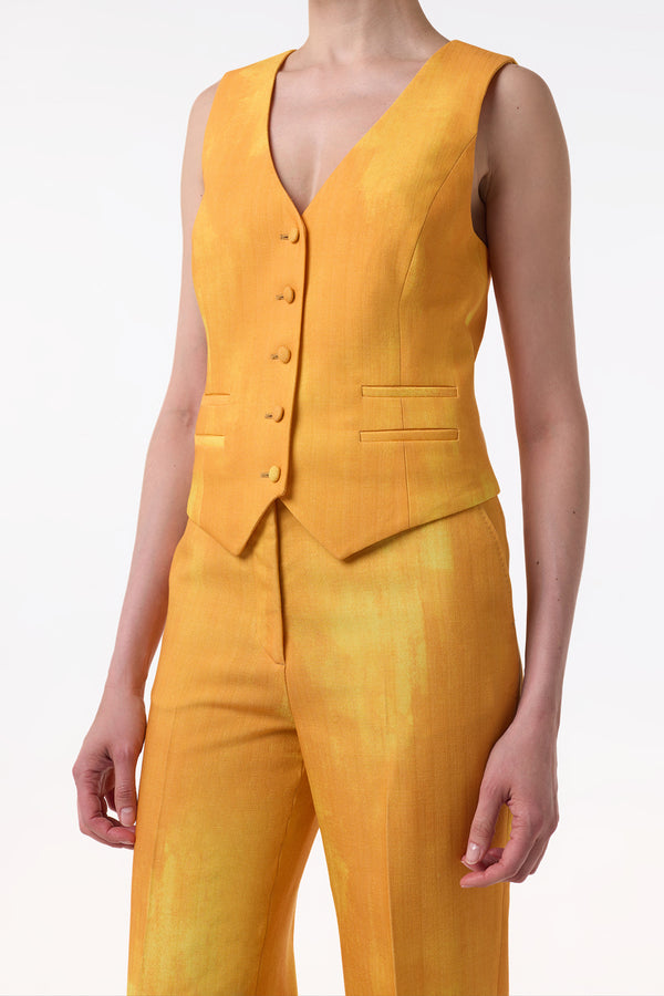 Gabriela Hearst Coleridge Vest In Cadmium Yellow Virgin Wool