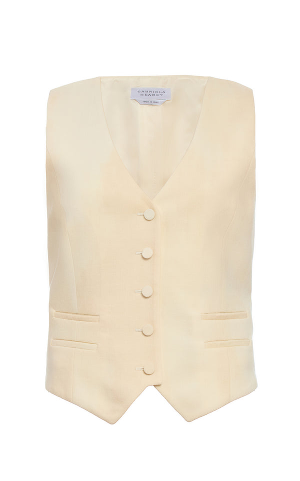 gabriela hearst Coleridge Vest in Ivory Virgin Wool