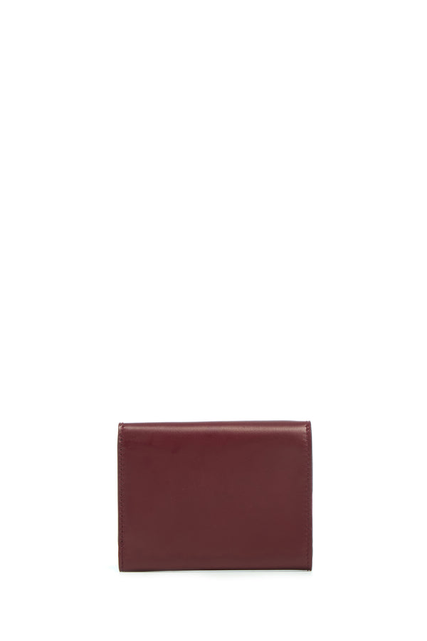 Gabriela Hearst Compact Flat Wallet In Bordeaux & Pink Leather