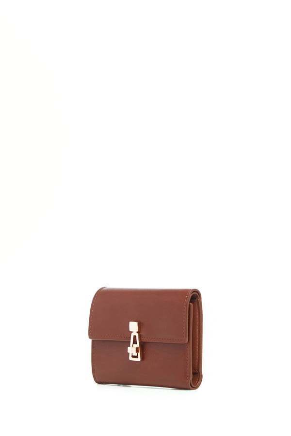 Gabriela Hearst Compact Flat Wallet In Cognac Leather
