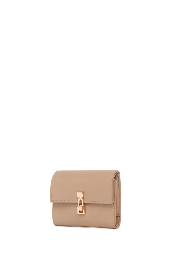 Gabriela Hearst Compact Flat Wallet In Nude Leather