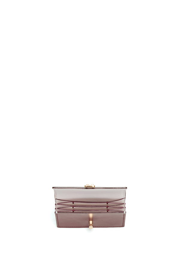 Gabriela Hearst Concertina Card Wallet In Bordeaux & Pink Leather