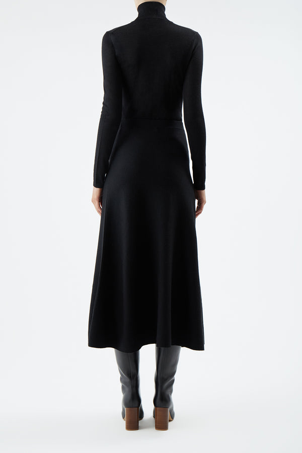 Gabriela Hearst Costa Knit Turtleneck In Black Cashmere Silk