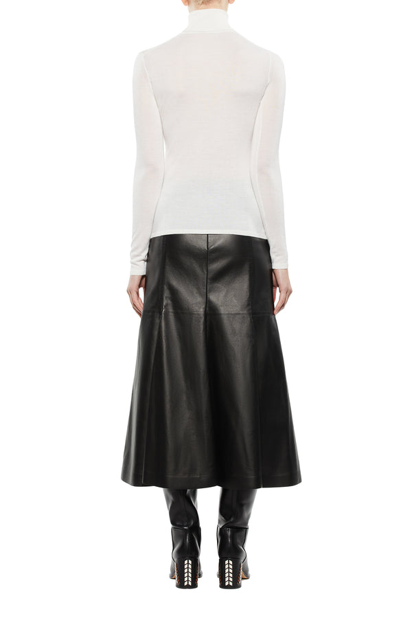 Gabriela Hearst Costa Knit Turtleneck In Ivory Cashmere Silk