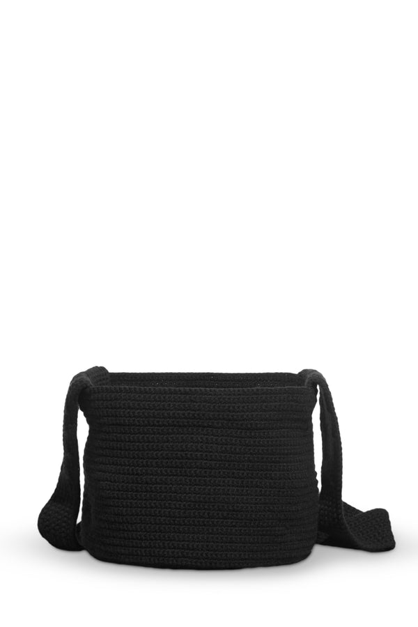 Gabriela Hearst Crossover Knit Bag In Black Cashmere