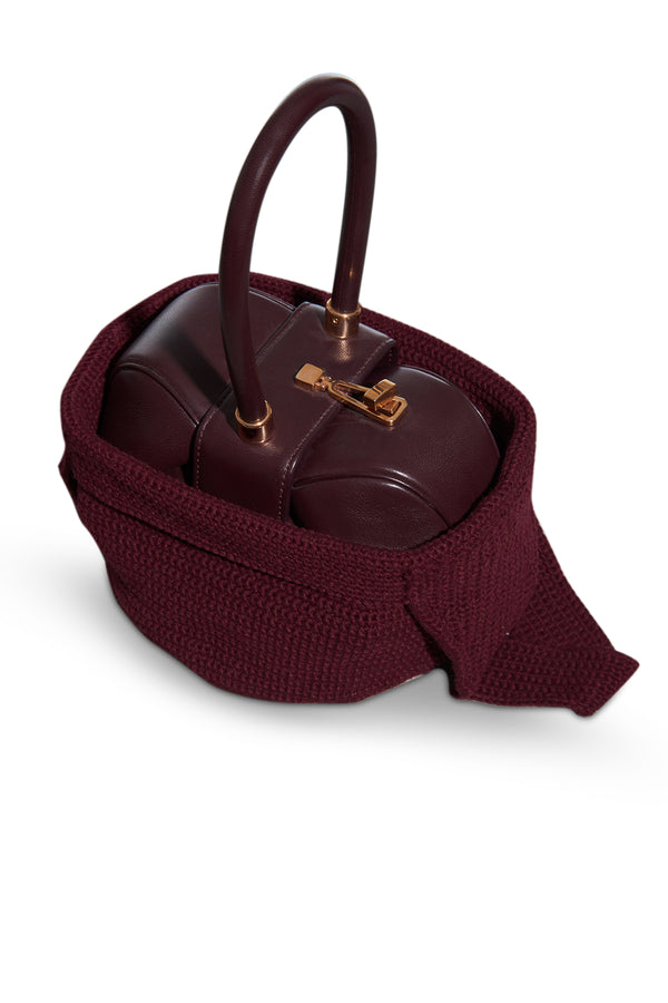 Gabriela Hearst Crossover Knit Bag In Bordeaux Cashmere