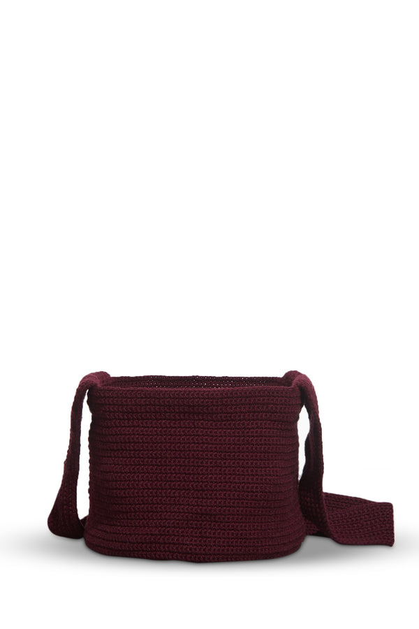 Gabriela Hearst Crossover Knit Bag In Bordeaux Cashmere