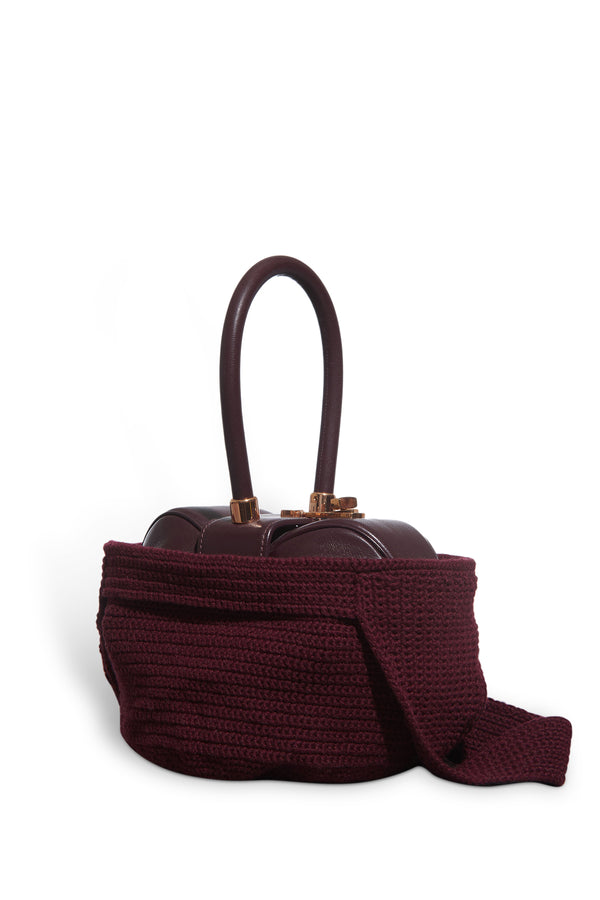 gabriela hearst Crossover Knit Bag in Bordeaux Cashmere
