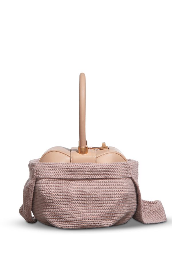 Gabriela Hearst Crossover Knit Bag In Nude Cashmere