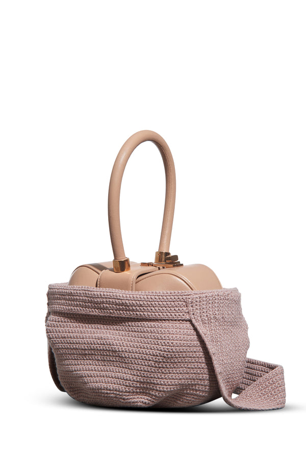 gabriela hearst Crossover Knit Bag in Nude Cashmere