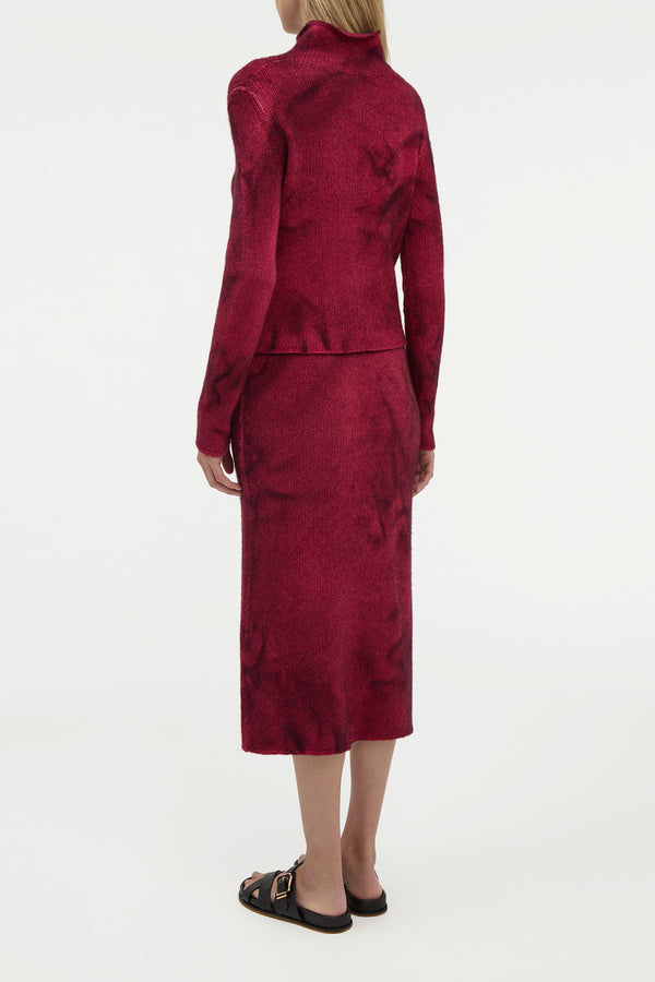 Gabriela Hearst Daina Cropped Knit Turtleneck In Bordeaux Cashmere