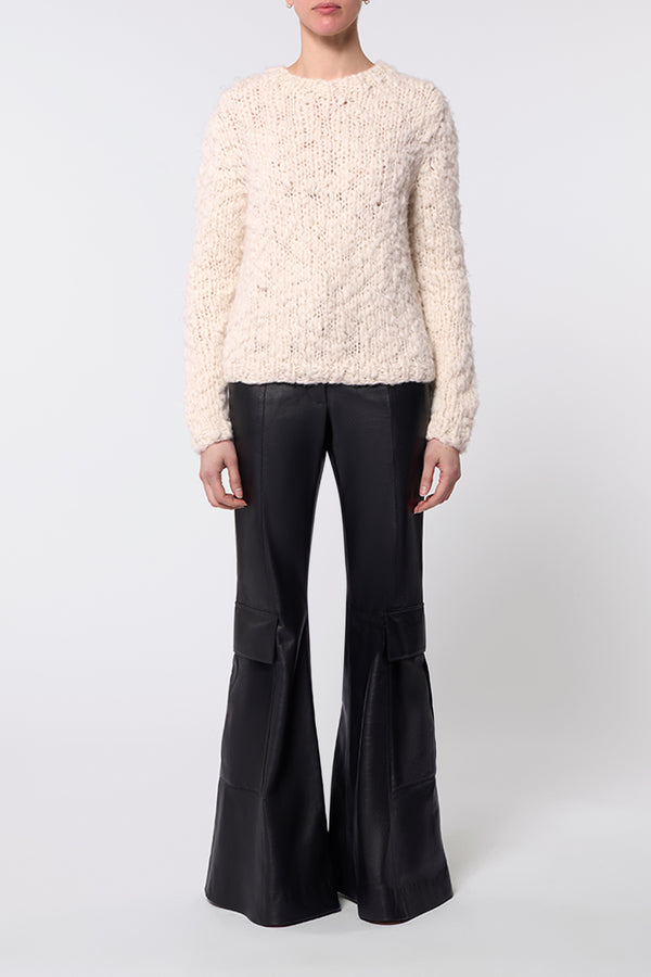Gabriela Hearst Dalton Knit Sweater In Ivory Welflame Cashmere