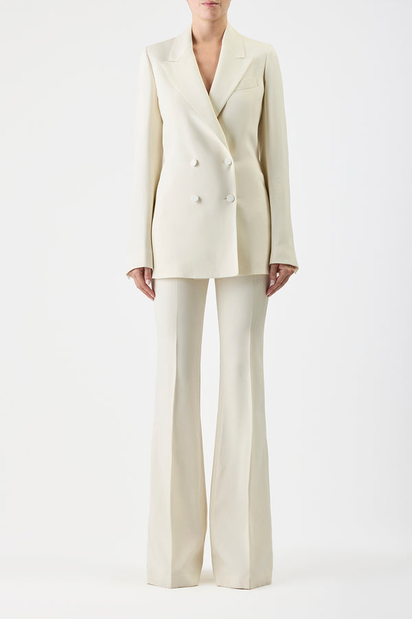 Gabriela Hearst Damus Blazer In Ivory Silk Wool Cady