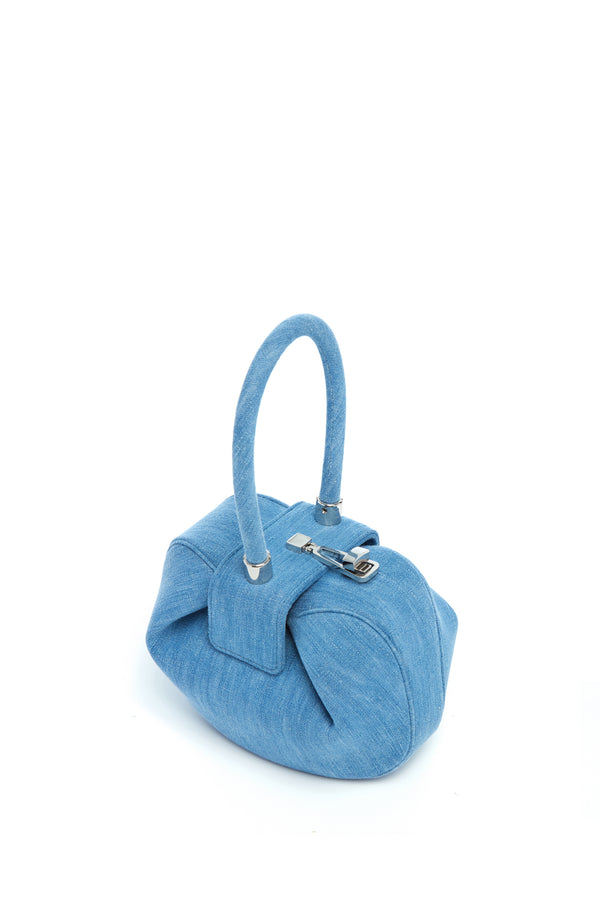 Gabriela Hearst Demi Bag In Light Blue Recycled Cotton Linen Denim