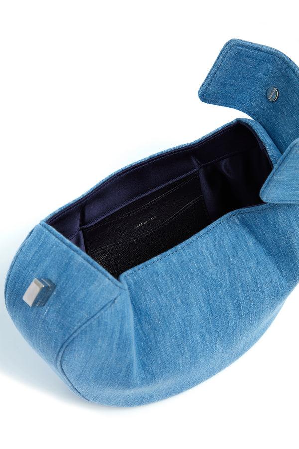 Gabriela Hearst Demi Bag In Light Blue Recycled Cotton Linen Denim