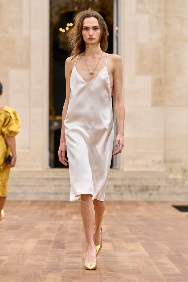 Gabriela Hearst Dinah Slip Midi Dress In Ivory Silk Satin