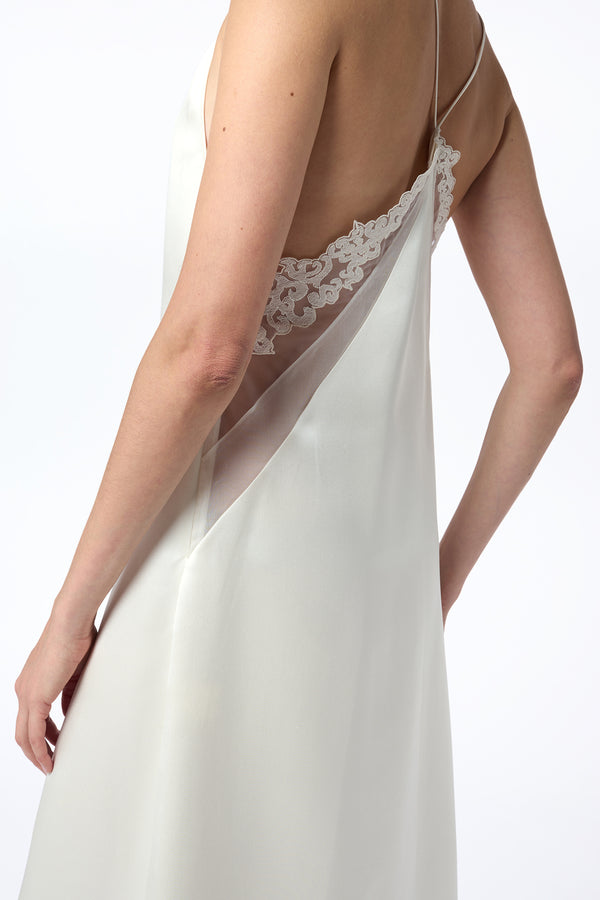 Gabriela Hearst Dinah Slip Midi Dress In Ivory Silk Satin