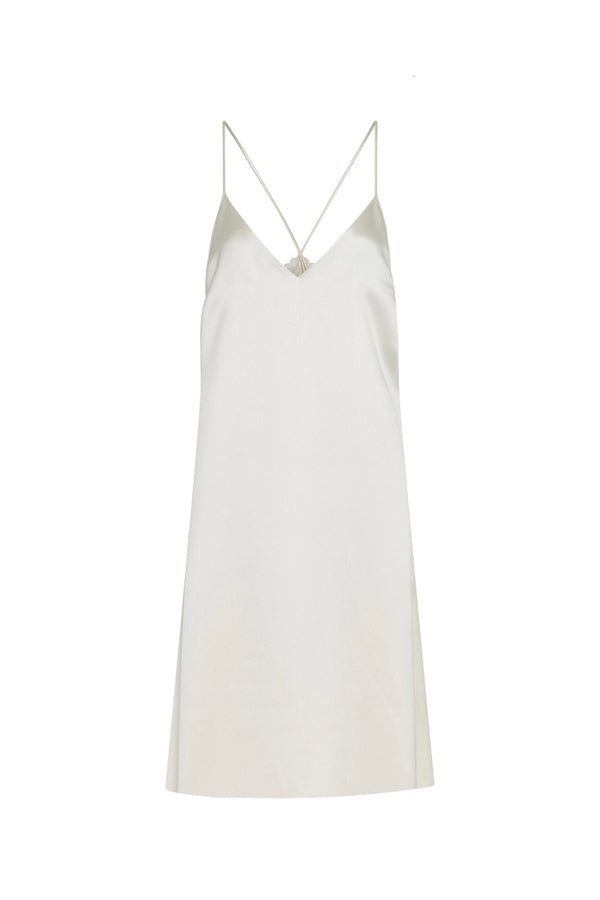 gabriela hearst Dinah Slip Midi Dress in Ivory Silk Satin