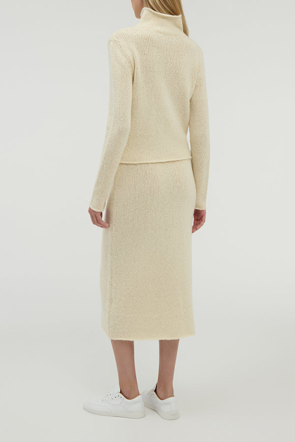 Gabriela Hearst Dorcas Knit Midi Skirt In Ivory Cashmere