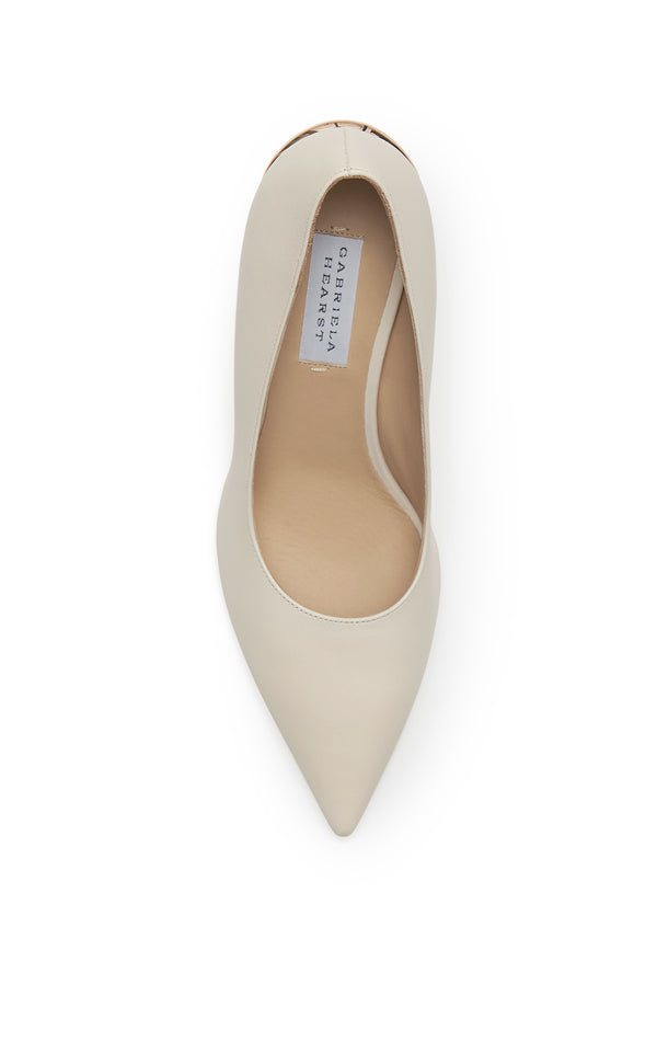 Gabriela Hearst Edwina High Heel Stiletto Pump In Ivory Nappa Leather