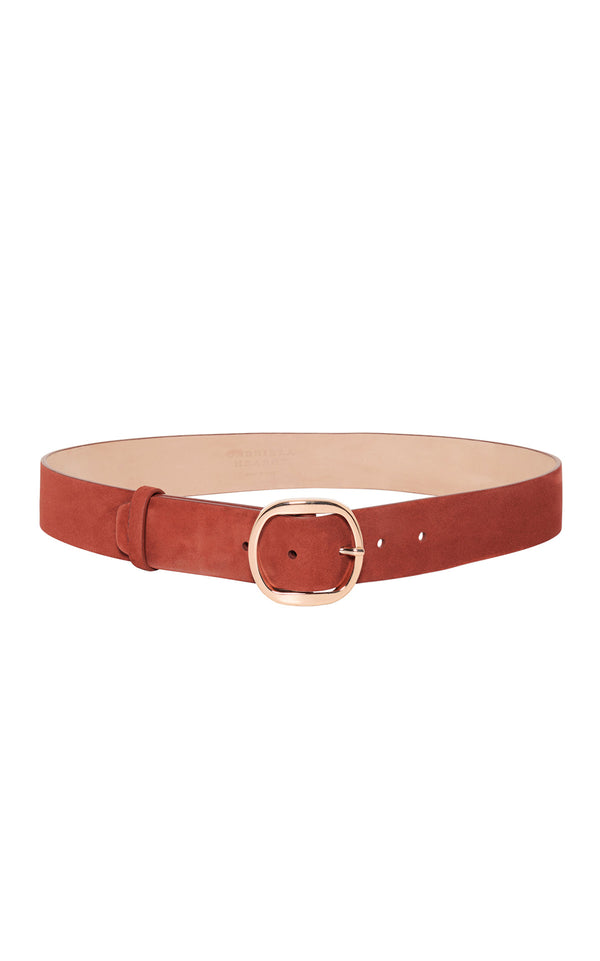 gabriela hearst Elster Buckle Belt in Burnt Sienna Suede