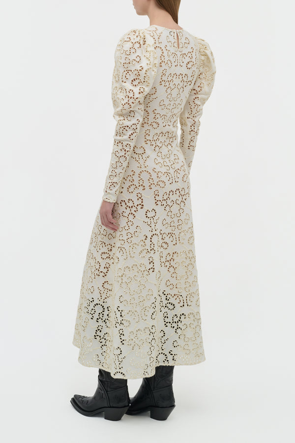 Gabriela Hearst Eshal Knit Maxi Dress In Ivory Merino Wool