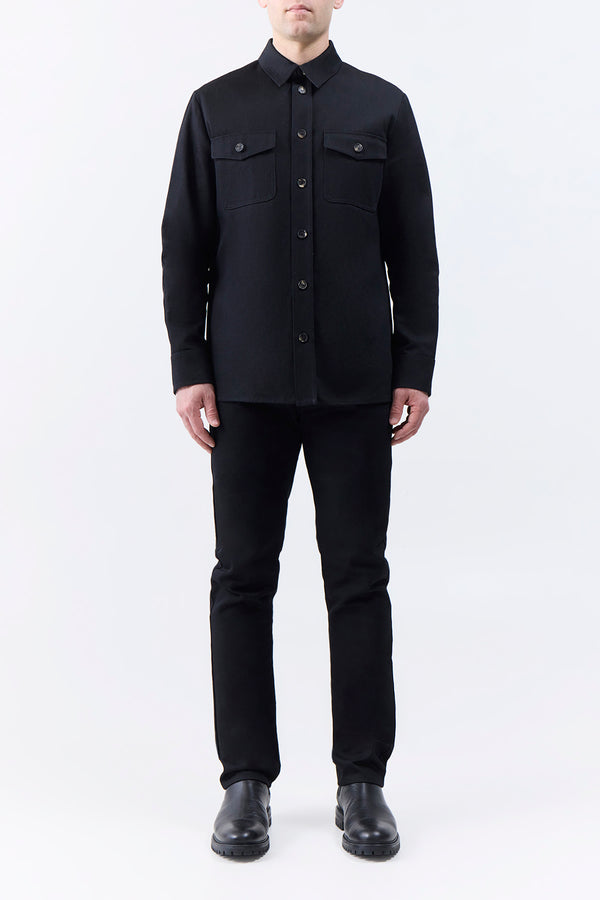 Gabriela Hearst Everly Overshirt In Black Organic Cotton Denim