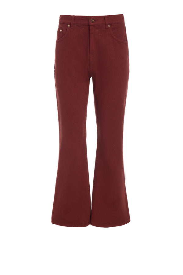 gabriela hearst Ezra Bootcut Cropped Jean in Burnt Sienna Recycled Cotton Denim