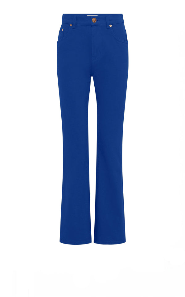 gabriela hearst Ezra Bootcut Cropped Jean in Cobalt Recycled Cotton Denim