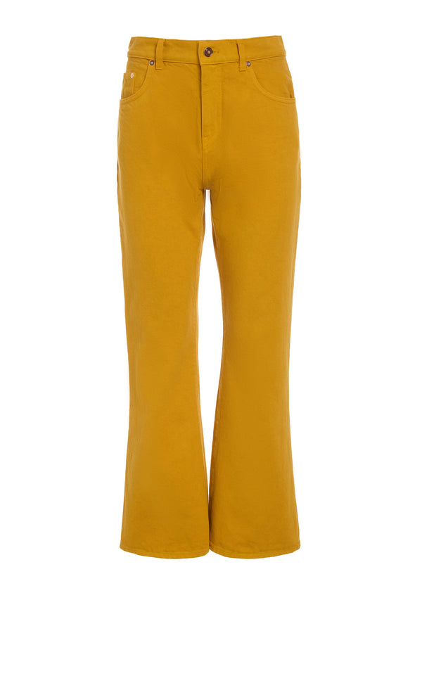 gabriela hearst Ezra Bootcut Cropped Jean in Golden Birch Recycled Cotton Denim