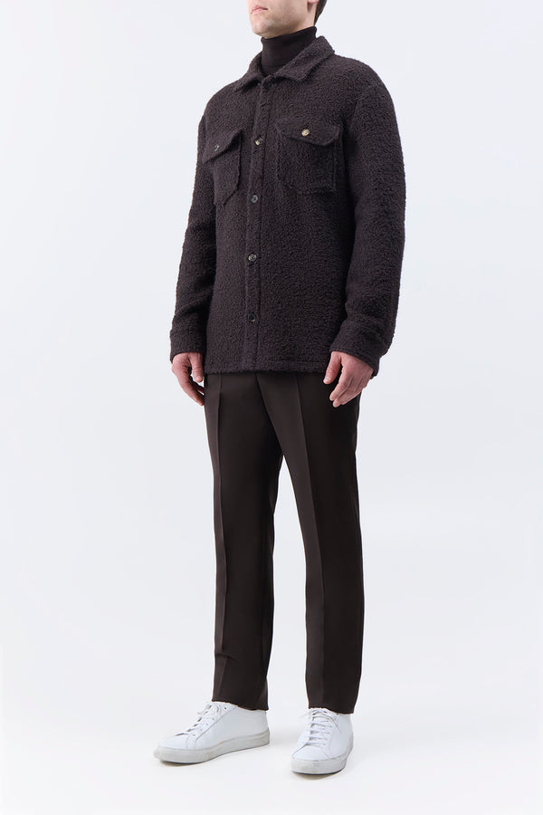 Gabriela Hearst Fargo Overshirt In Chocolate Recycled Cashmere Boucle