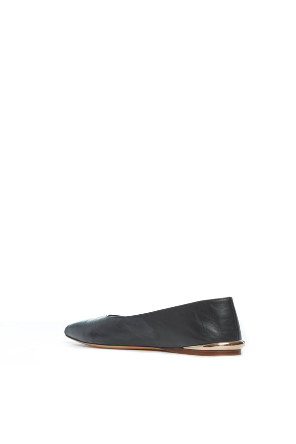 Gabriela Hearst Fleur Ballerina Flat Shoe In Black Nappa Leather