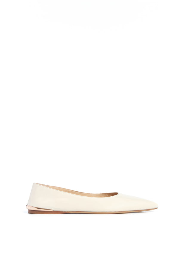 gabriela hearst Fleur Ballerina Flat Shoe in Ivory Nappa Leather
