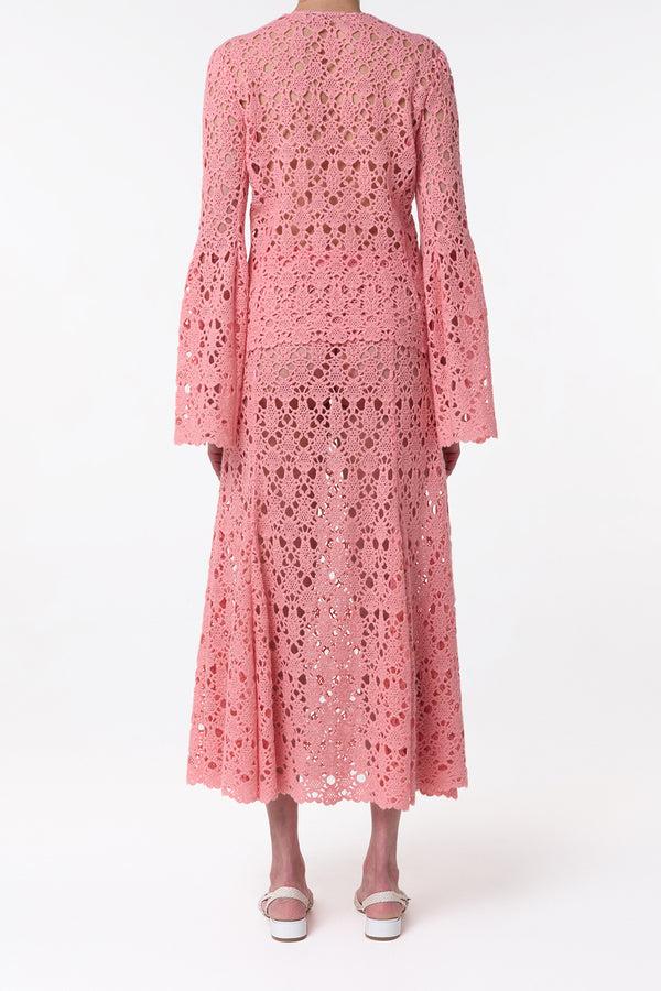 Gabriela Hearst Florence Maxi Skirt In Rosa Cashmere Lace