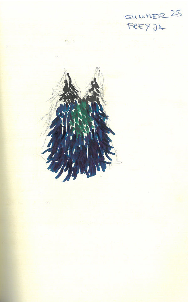 Gabriela Hearst Freyja Fringe Mini Dress In Navy Multi Silk