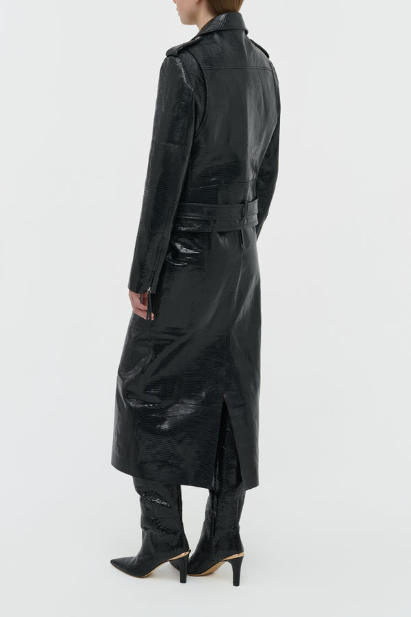 Gabriela Hearst Anton Biker Jacket In Black Lizard