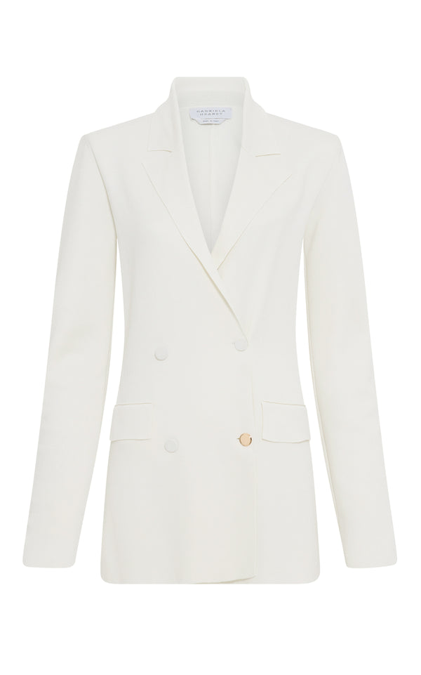 gabriela hearst Aphaia Knit Jacket in Ivory Silk